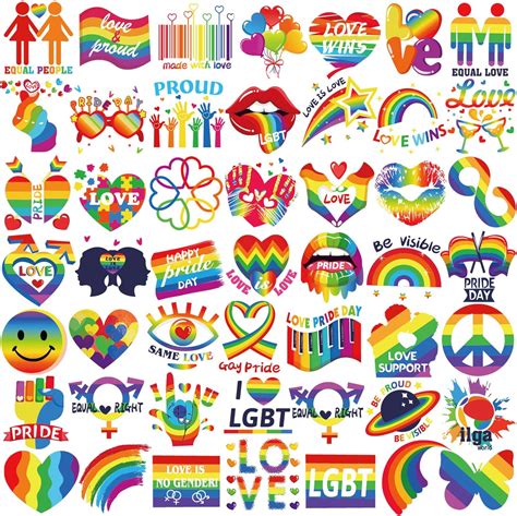 Dpkow Pcs Lgbt Gay Pride Rainbow Temporary Tattoos Rainbow Tattoo