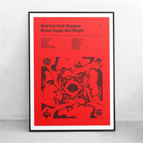 Red Hot Chili Peppers Blood Sugar Sex Magik Print Retro Dot Matrix Music Music Gift