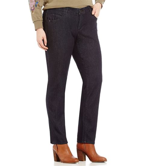 Democracy Plus Size "Ab"solution® Mid Rise Straight Leg Jeans | Dillard's | Straight leg jeans ...