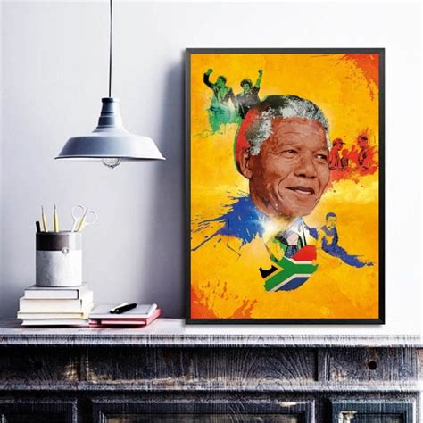 Quadro Decorativo Nelson Mandela Arte A4 Vidro Elo7