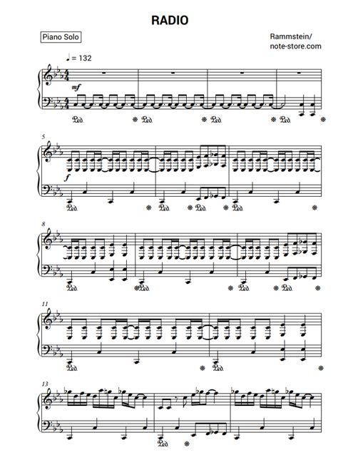 Rammstein Radio Sheet Music For Piano Download Piano Solo Sku