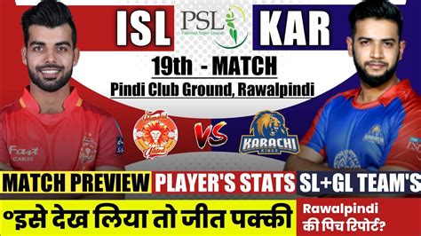 Isl Vs Kar Dream Team Islamabad Vs Karachi Dream Team Prediction