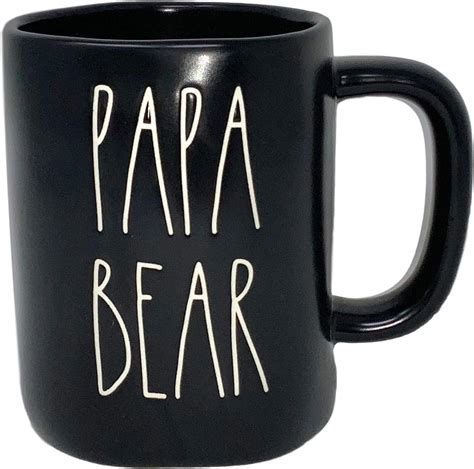 Taza Rae Dunn Papa Bear color negro Colección Artisan de MAGENTA