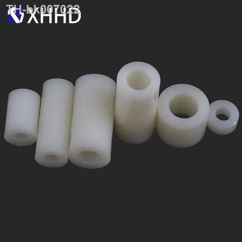 M M M White Round Nylon Threadless Plastic Spacer Abs Hollow