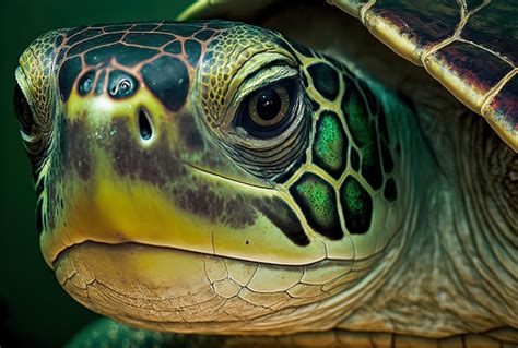 Tortuga Verde Chelonia Mydas En Macro Foto Premium