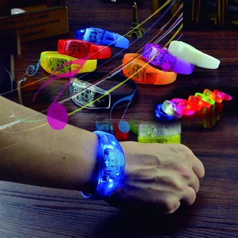 Pulseiras Led Ativa M Sica Pisca Neon Balada Festa Elo