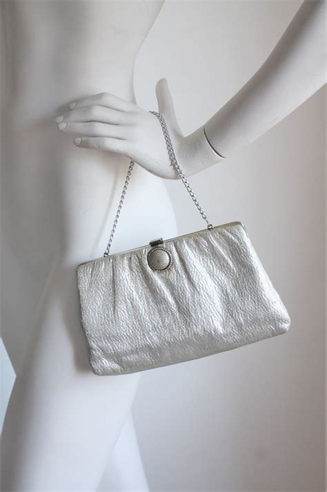 Bolsa De Noche Met Lica De Plata Vintage S Etsy