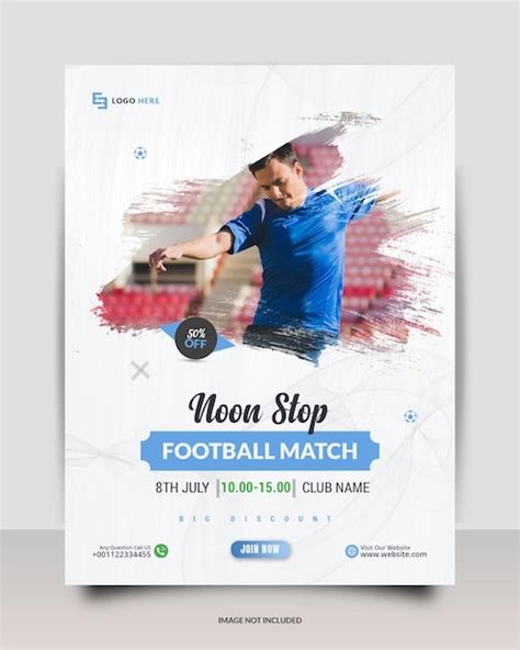 Premium PSD Realistic Football Soccer Flyer Template Design