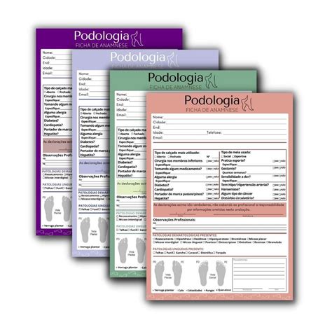 20 Ficha Bloco De Anamnese Checklist Podologia CORES Shopee Brasil