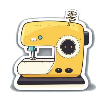 Cute Sewing Machine Sticker Clipart Vector Cute Clipart Sewing