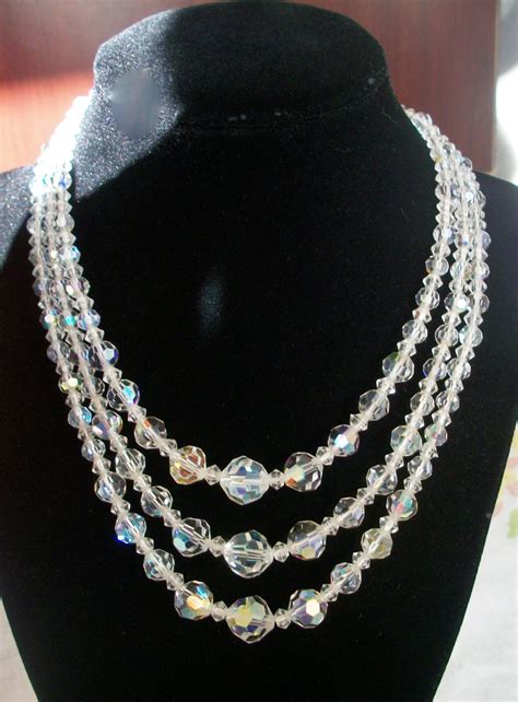 Vintage Aurora Borealis Crystal Necklace Circa 1960