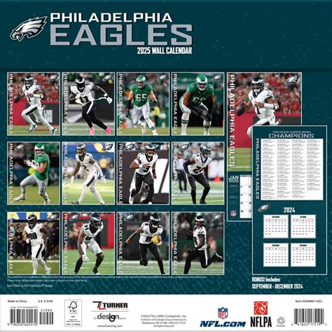 Nfl Philadelphia Eagles 2025 Wall Calendar