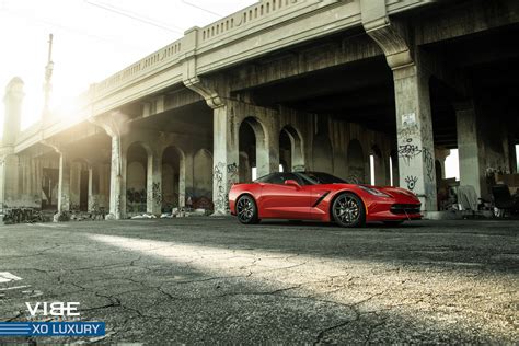 Bright Red Chevy Corvette C7 on XO Luxury Wheels — CARiD.com Gallery