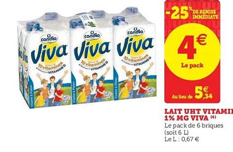 Promo Lait Uht Vitamine 1 Mg Viva Chez U Express ICatalogue Fr