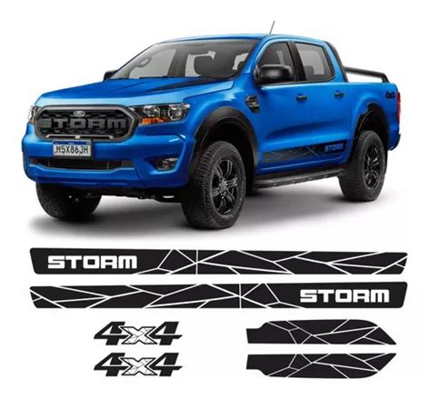 Kit Adesivos Ford Ranger Storm 4x4 Faixa Lateral E Capo 2020