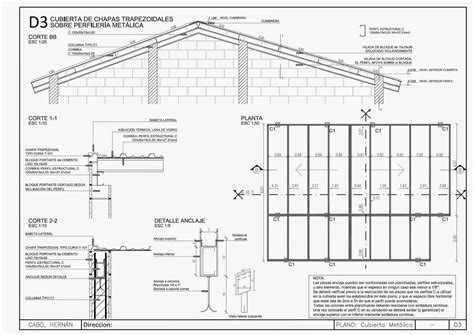 Detalles Constructivos Cad Cubierta Metálica Con Estructura De Perfiles C