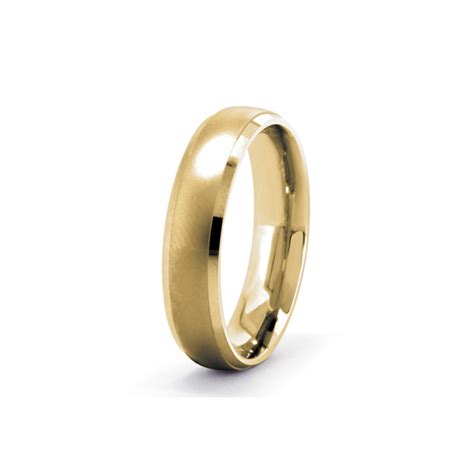 Gwr Gents Mm Brushed Yellow Gold Wedding Band