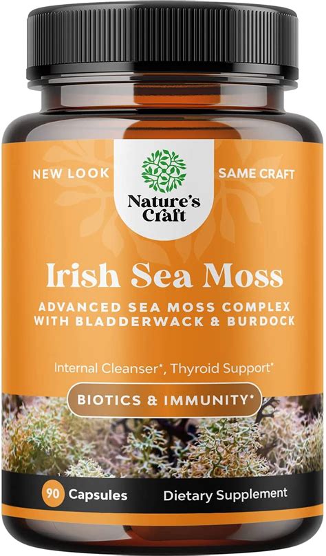 Organic Irish Sea Moss Capsules Ct Natural Sea Moss Pills With