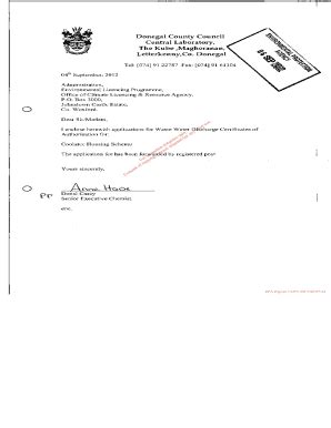 Fillable Online Waste Water Discharge Certificate Of Authorisation