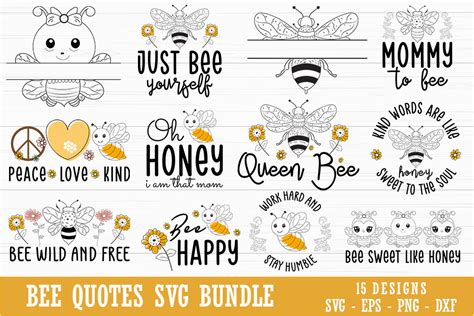 Bee Quotes SVG Design Bundle Graphic By Craftfiles SVG Creative Fabrica