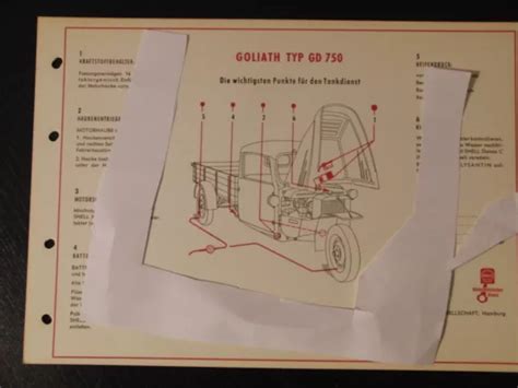 SHELL SCHMIERPLAN GOLIATH Typ GD 750 Serviceplan Schmieranweisung 1959