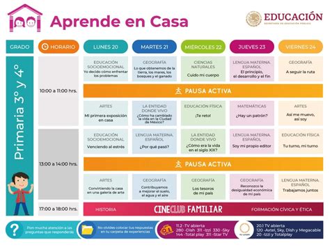 Sep Horarios De Clases Aprende En Casa Del 27 De Abril Para Preescolar