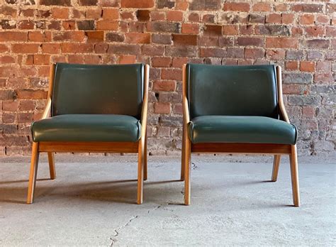 Neil Morris Walnut Lounge Chairs For Morris Furniture Glasgow Circa