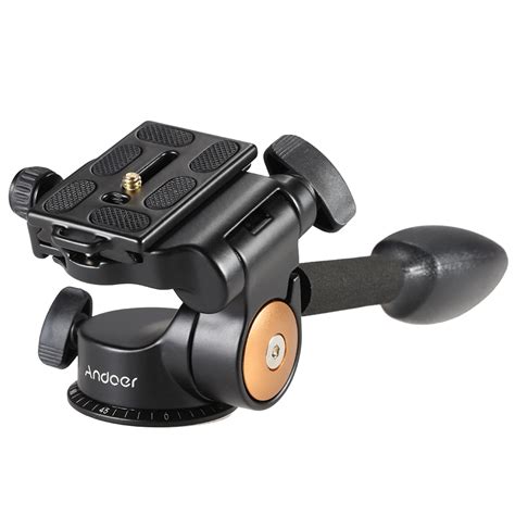 Andoer Q08 Video Tripod Ball Head 3 Way Fluid Head Rocker Arm With