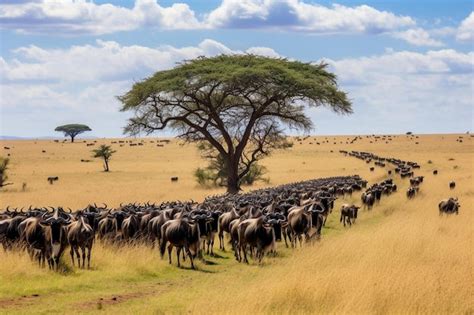 Premium Ai Image Great Migration In Masai Mara National Park