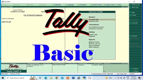 Tally Basic Tally Erp 9 Tally Tutorial In Hindi Tally Course