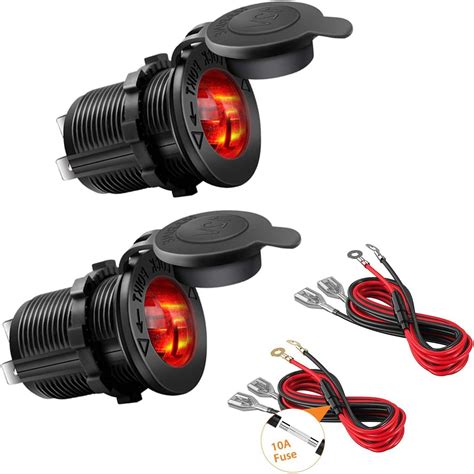 Yonhan 2 Pack Cigarette Lighter Socket Waterproof Marine Grade Cigarette Lighter