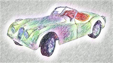 1948 Jaguar X K 120 - A Colored Pencil Sketch Photograph by Robert Kinser - Fine Art America