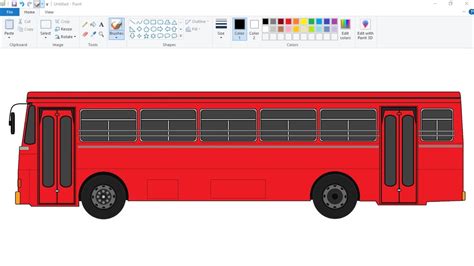 How To Draw Ashok Leyland Bus On Computer Using Ms Paint Bus Drawing