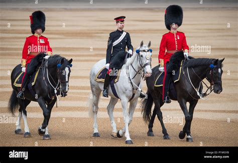 9 June 2018, London, UK. Trooping the Colour ceremony in Horse Guards ...