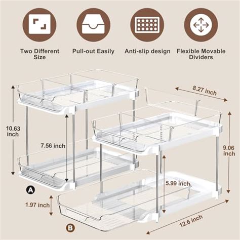 Delamu 2 Sets Of 2 Tier Multi Purpose Bathroom Under