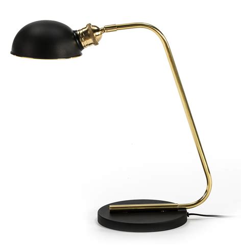 Lampe de table métal noir et pied métal doré Myhor LesTendances fr