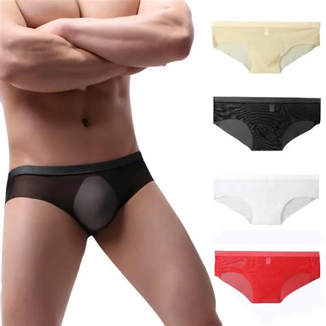 Underpants Men Compression Underwear Mens Mesh Low Waist Soft