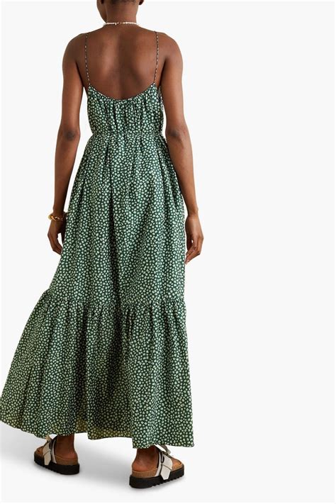 Matteau Tiered Floral Print Cotton And Silk Blend Maxi Dress The Outnet