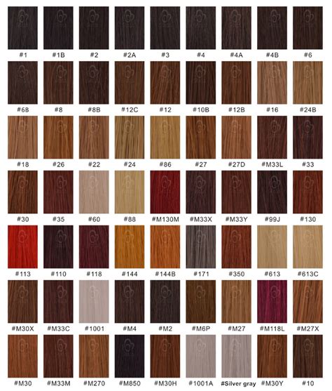 Synthetic Braiding Hair Color Chart