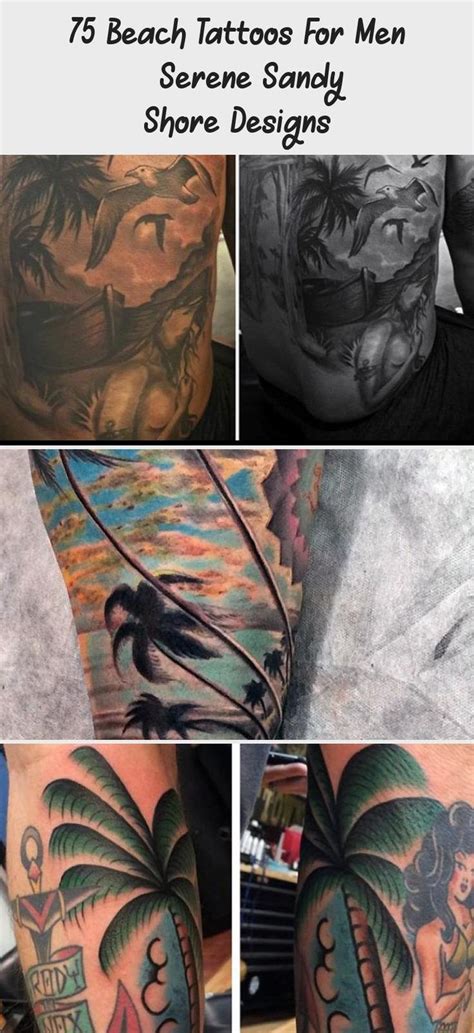 75 Beach Tattoos For Men Serene Sandy Shore Designs Tattoos For