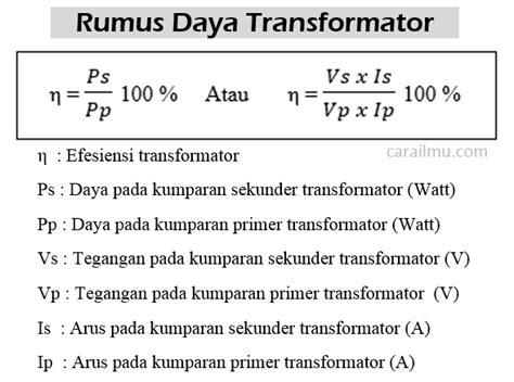 Rumus Daya Transformator Trafo Dan Cara Menghitungnya Cara Ilmu Hot