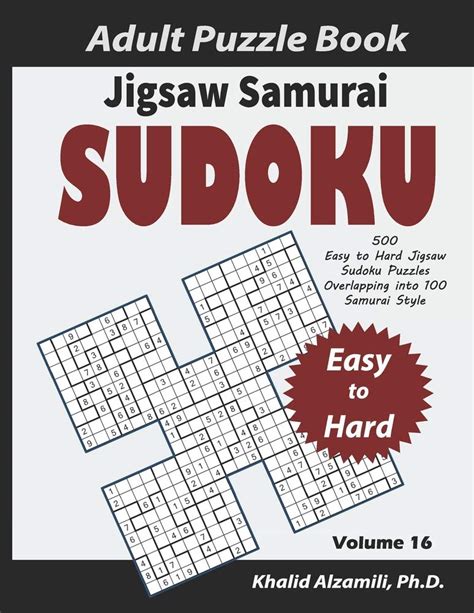 Jigsaw Samurai Sudoku Adult Puzzle Book Easy To Hard Jigsaw Sudoku