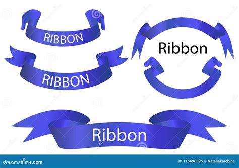 Sistema De Cintas Azules O De Banderas Elegantes Vector Ilustraci N Del