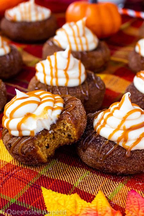 Pumpkin Donuts With Salted Caramel Cream Cheese Frosting ~ Recipe