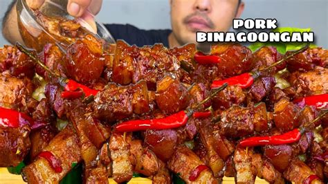 ASMR EATING PORK BINAGOONGAN SPICY BINAGOONGANG BABOY HAPPY