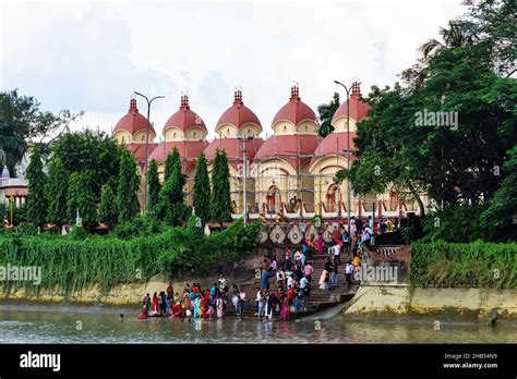 View Dakshineswar Kali Temple And Devotees Taking Bath In Hooghly River