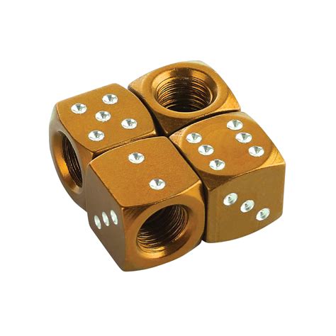 Gold Dice Valve Caps Autotech Wholesale