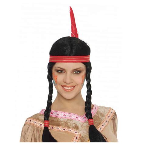 Native American Braided Wig With Feather Next Day Delivery