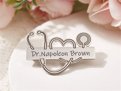 Personalized Medical School Graduation Pin Custom Name Stethoscope Pin