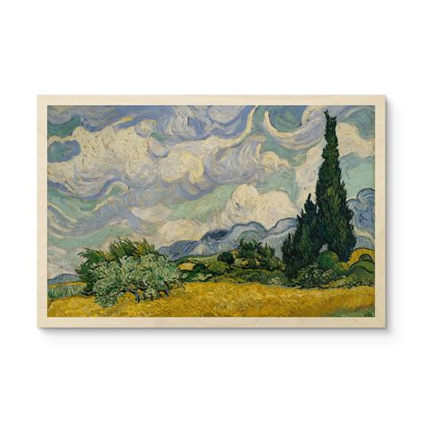 Holzbild Van Gogh Weizenfeld Mit Zypressen Wall Art De